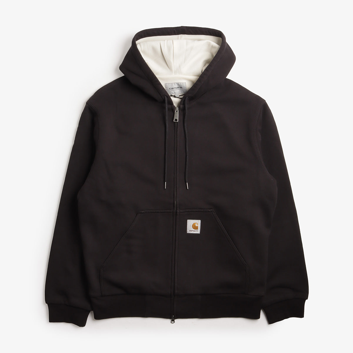 Carhartt WIP Active Sweat Jacket, Black Stone Washed, Detail Shot 1