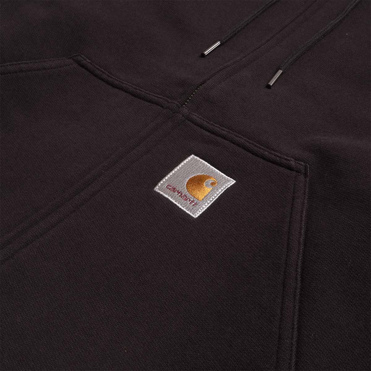 Carhartt WIP Active Sweat Jacket, Black Stone Washed, Detail Shot 2