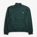 Carhartt WIP American Script Half Zip Sweatshirt, Dark Fir, Detail Shot 1
