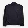Carhartt WIP American Script Half Zip Sweatshirt, Deep Night, Detail Shot 1
