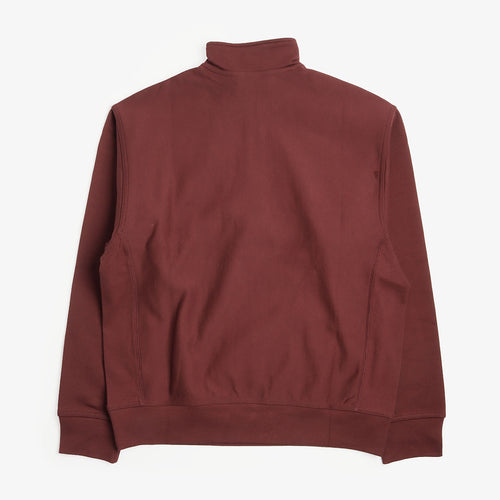 Carhartt WIP American Script Half Zip Sweatshirt in Amarone, back view