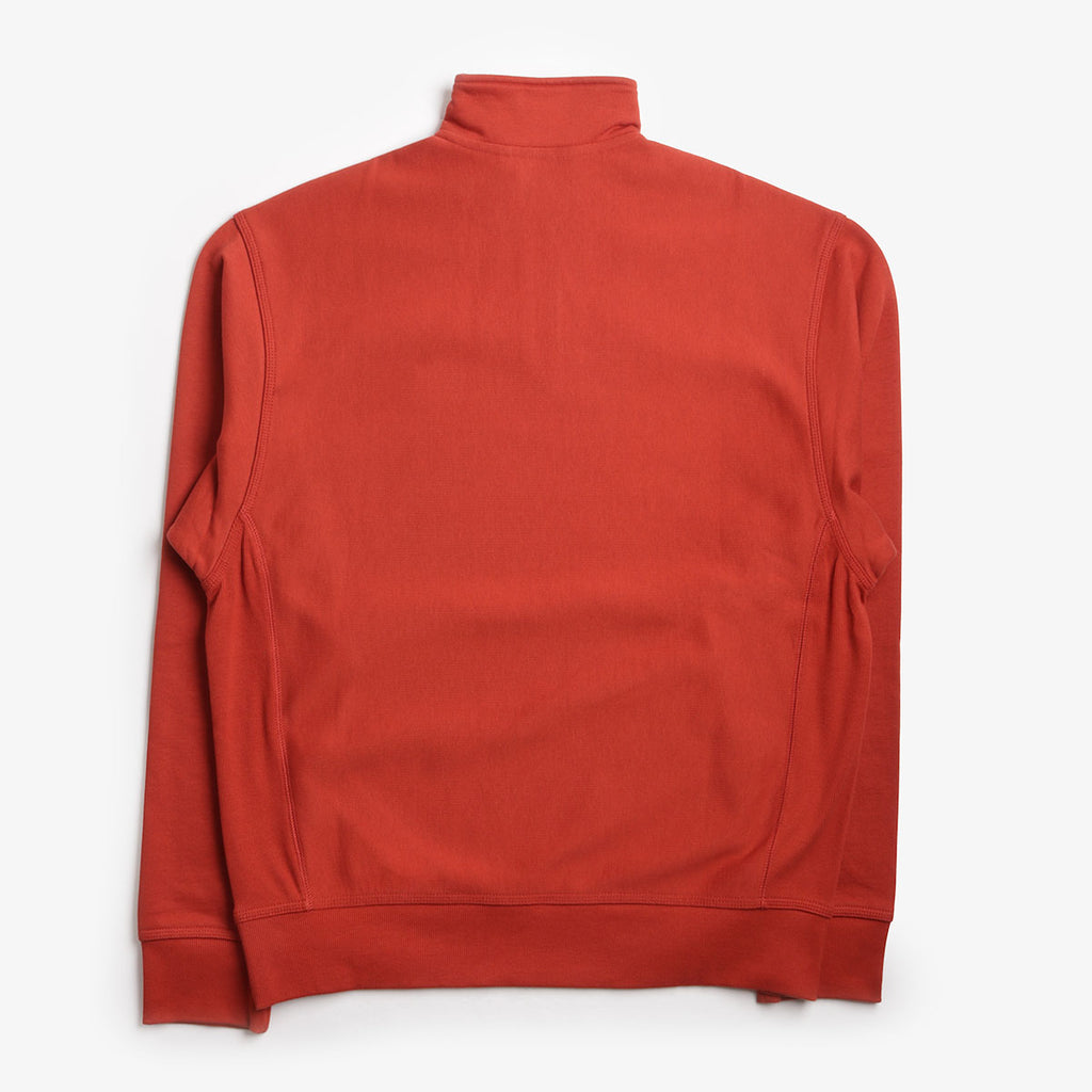 Carhartt WIP American Script Half Zip Sweatshirt, Oxide Red, Detail Shot 2