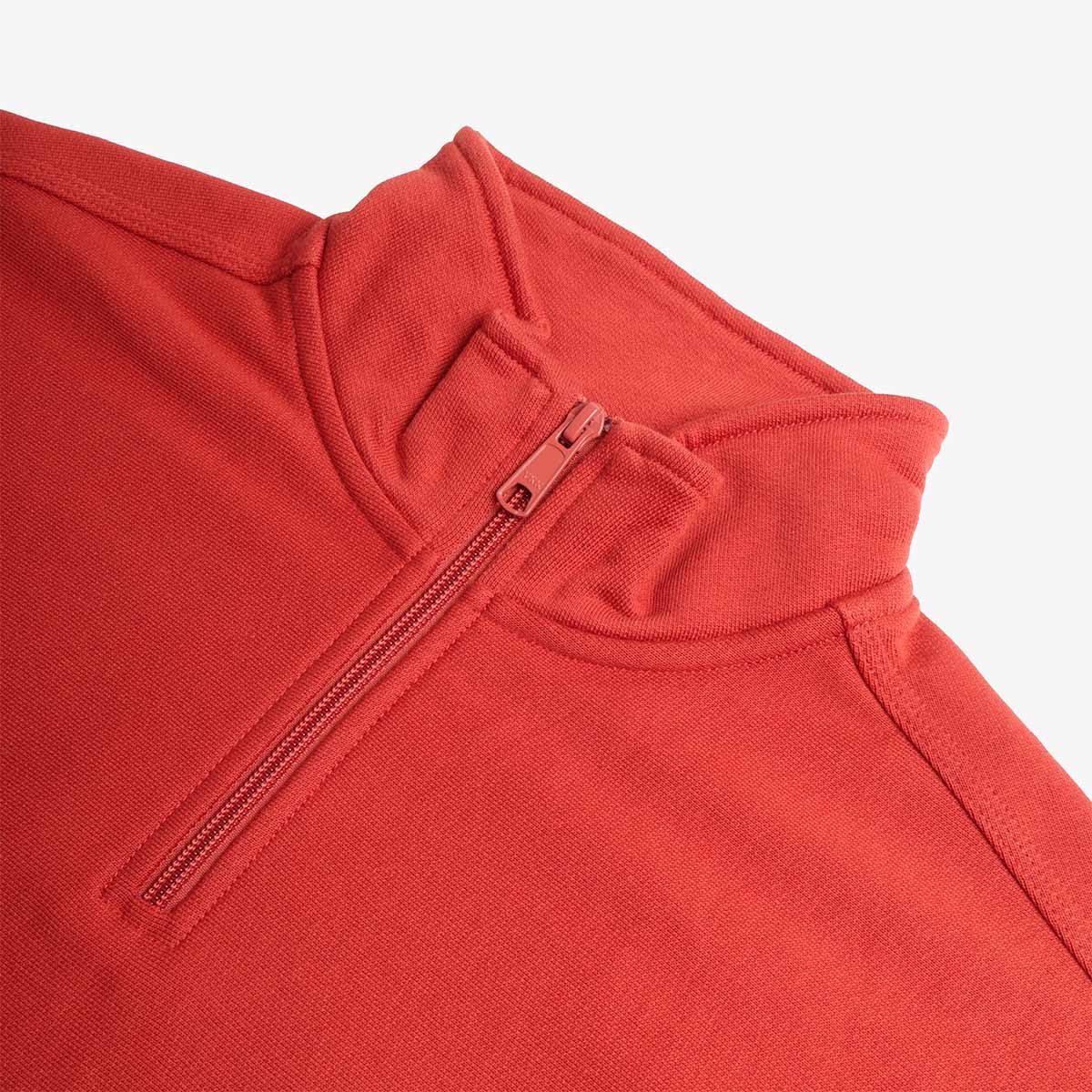 Carhartt WIP American Script Half Zip Sweatshirt, Oxide Red, Detail Shot 3