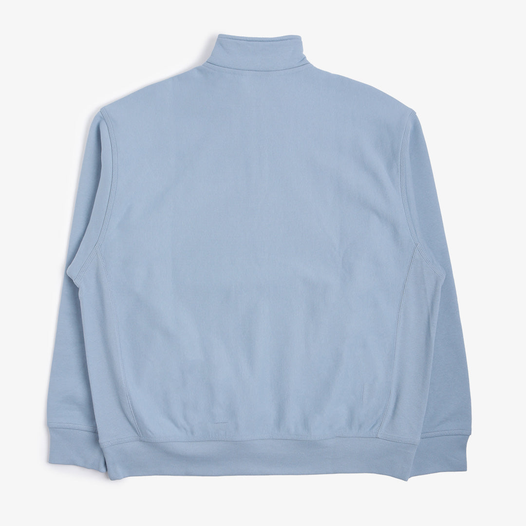 Carhartt WIP American Script Half Zip Sweatshirt, Frosted Blue, Detail Shot 5