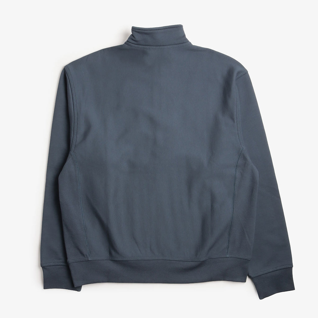 Carhartt WIP American Script Half Zip Sweatshirt, Office Blue, Detail Shot 2