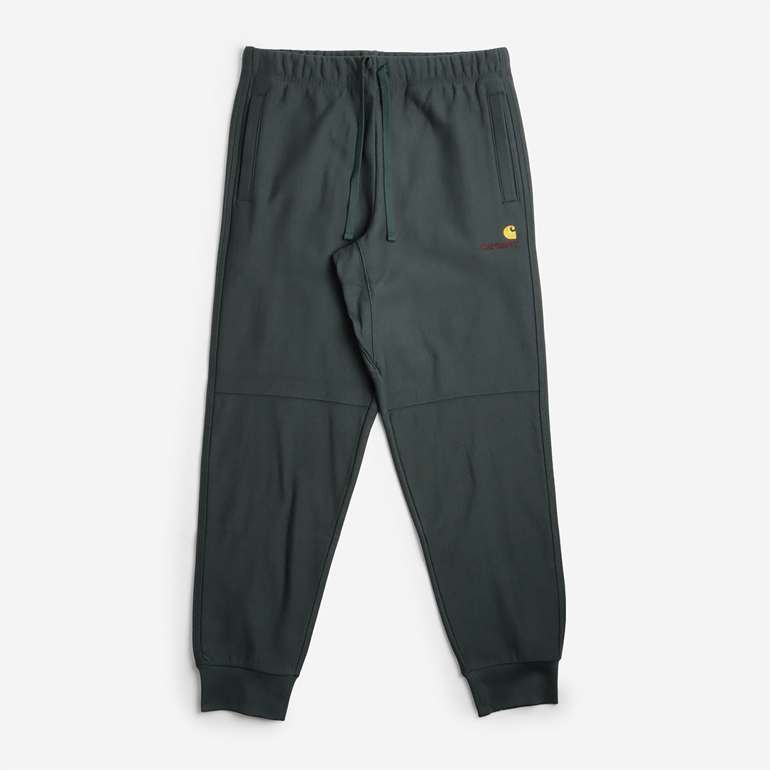 Carhartt WIP American Script Jogging Pant, Kale Green, Detail Shot 1