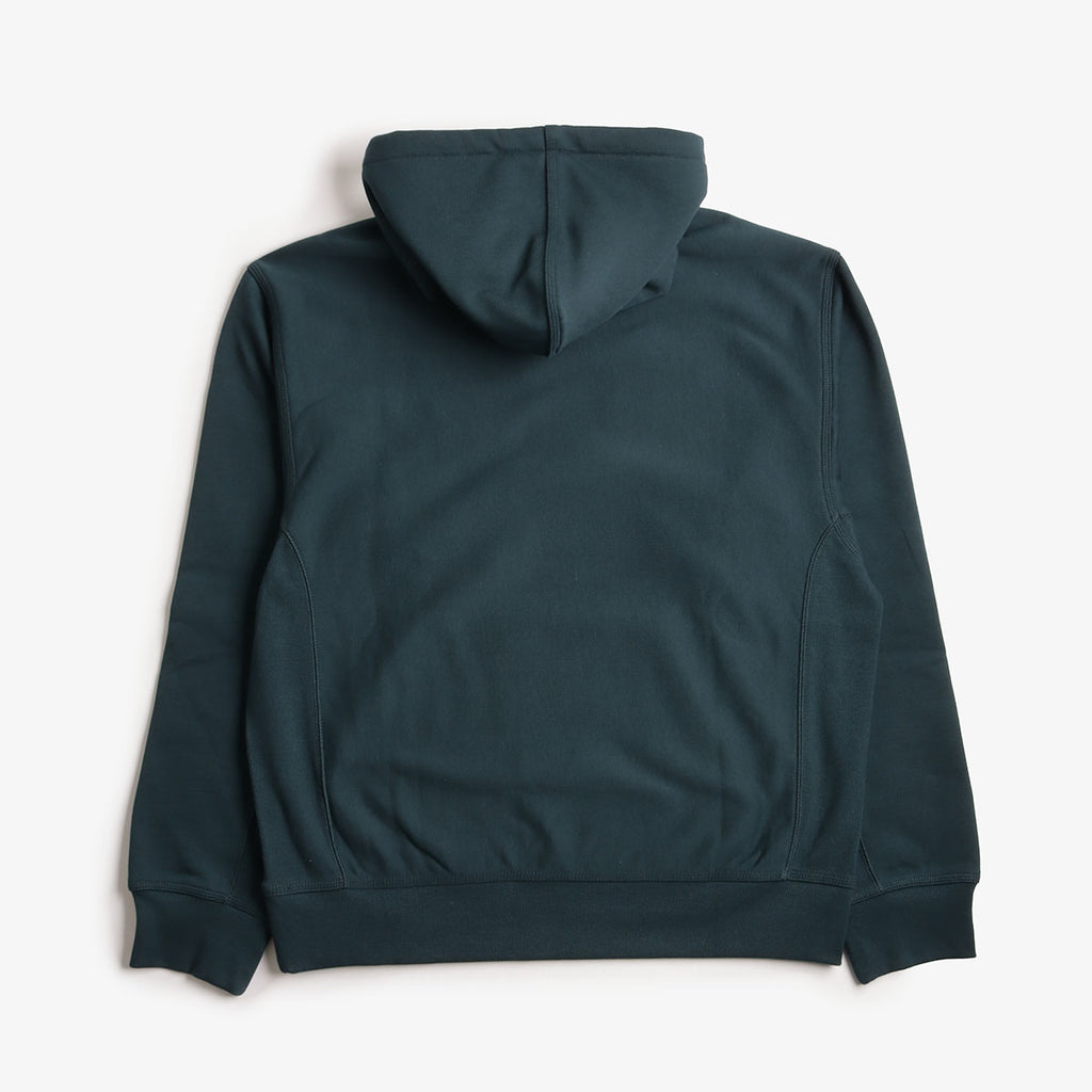 Carhartt WIP American Script Pullover Hoodie, Deep Lagoon, Detail Shot 2