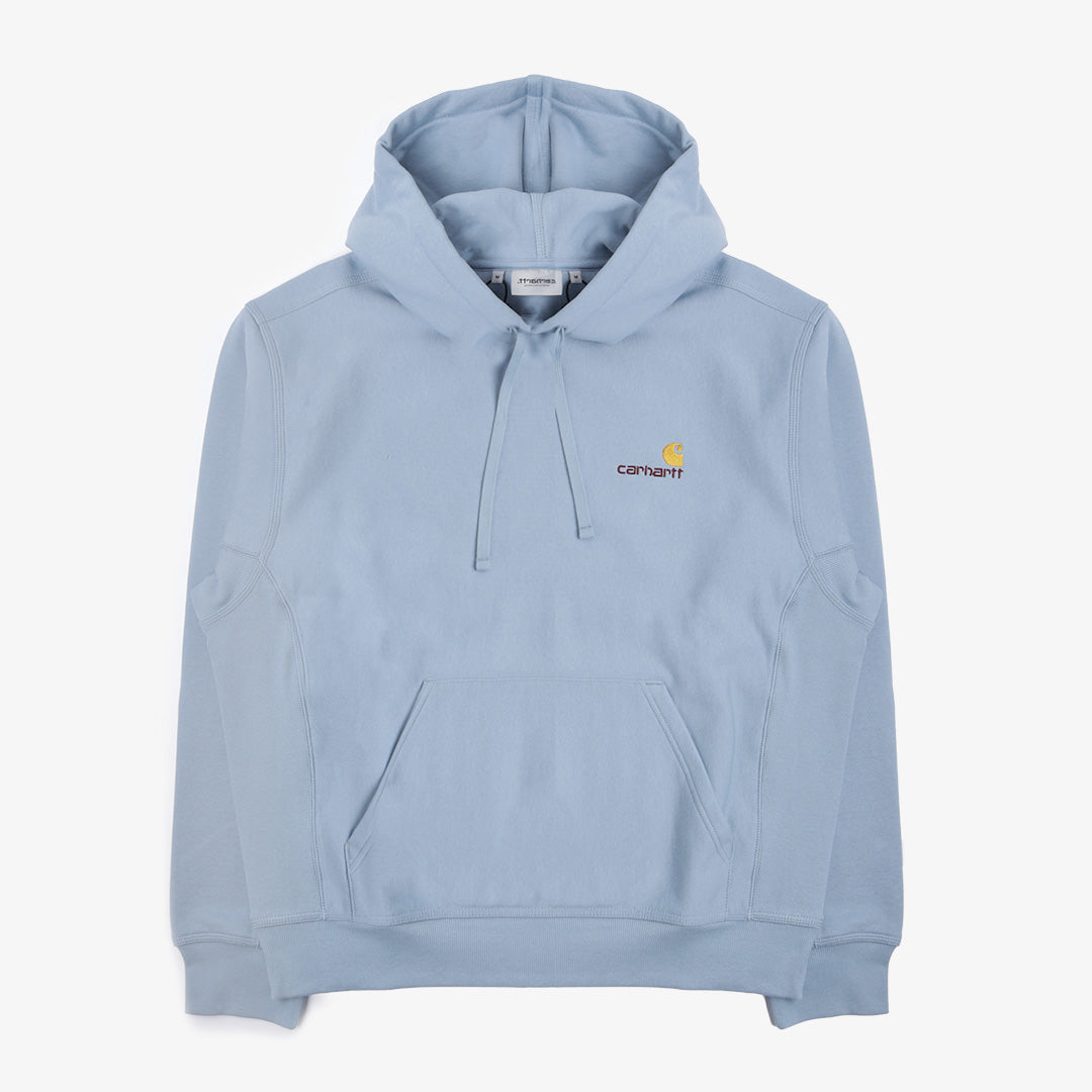 Carhartt WIP American Script Pullover Hoodie, Frosted Blue, Detail Shot 4
