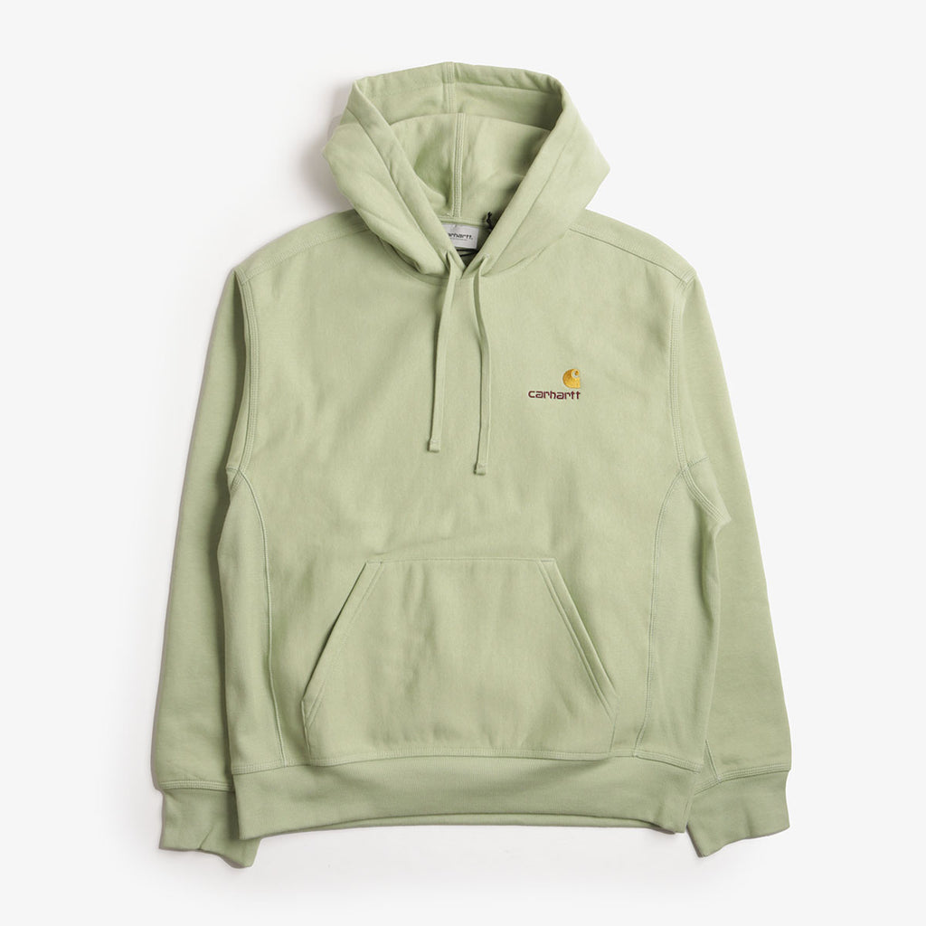 Carhartt WIP American Script Pullover Hoodie, Pale Olive, Detail Shot 1