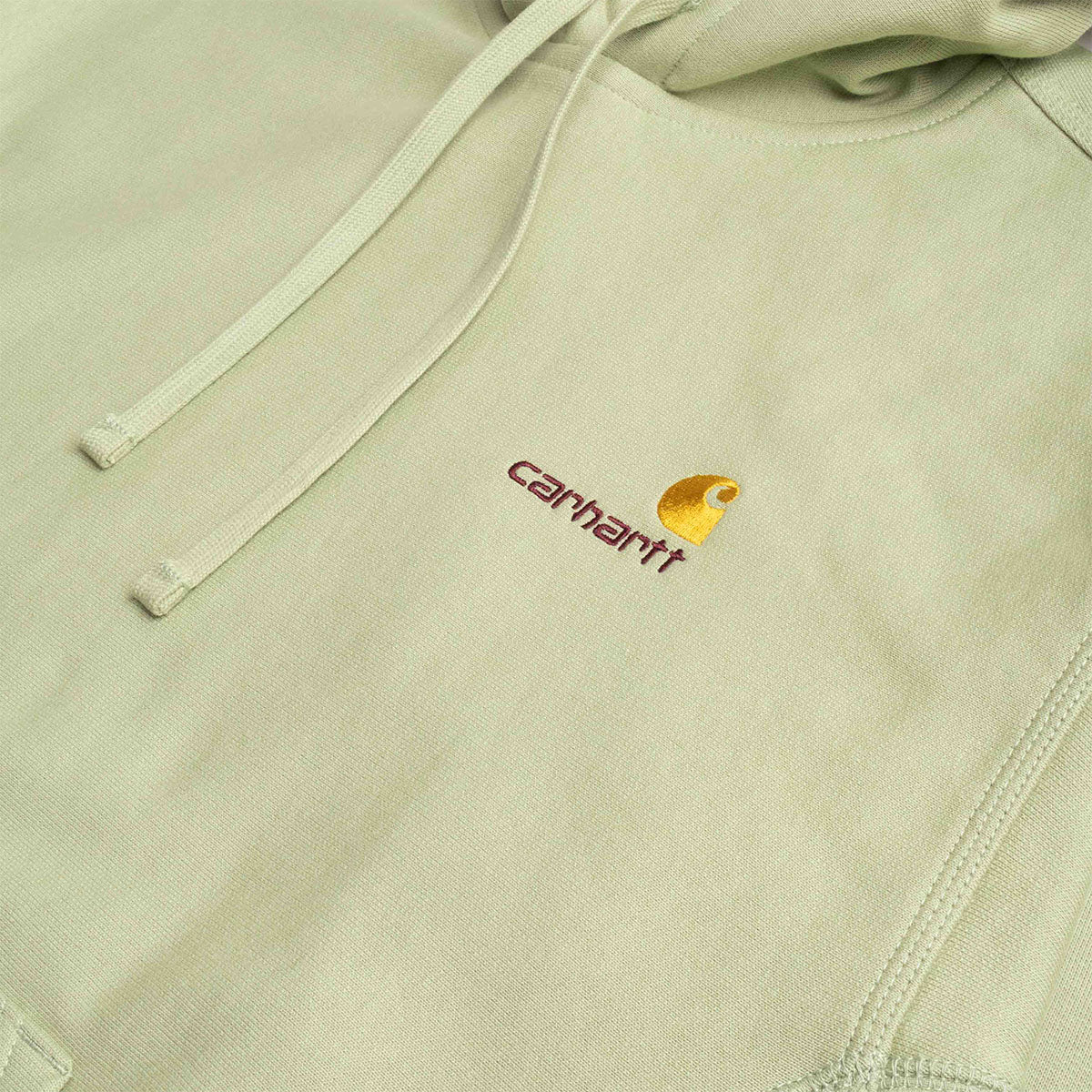 Carhartt WIP American Script Pullover Hoodie, Pale Olive, Detail Shot 2