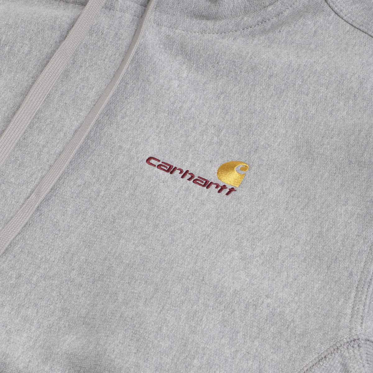 main Carhartt WIP American Script Pullover Hoodie, Grey Heather, Detail Shot 6