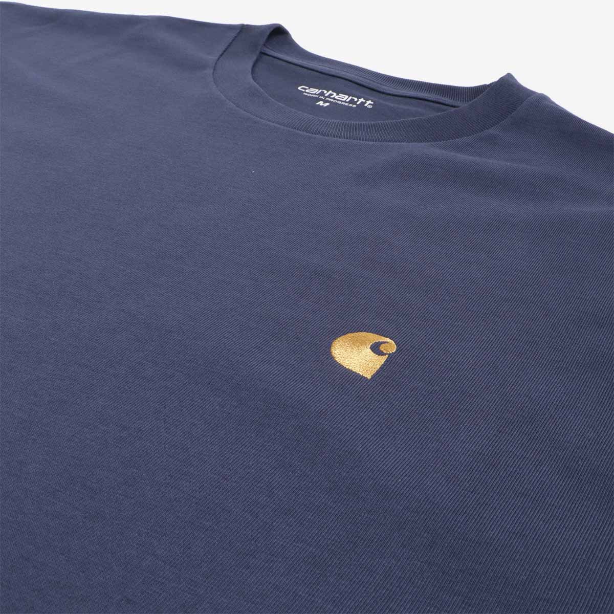 Carhartt WIP Chase T-Shirt, Blue Gold, Detail Shot 2