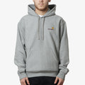Carhartt WIP American Script Pullover Hoodie, Grey Heather, Detail Shot 1