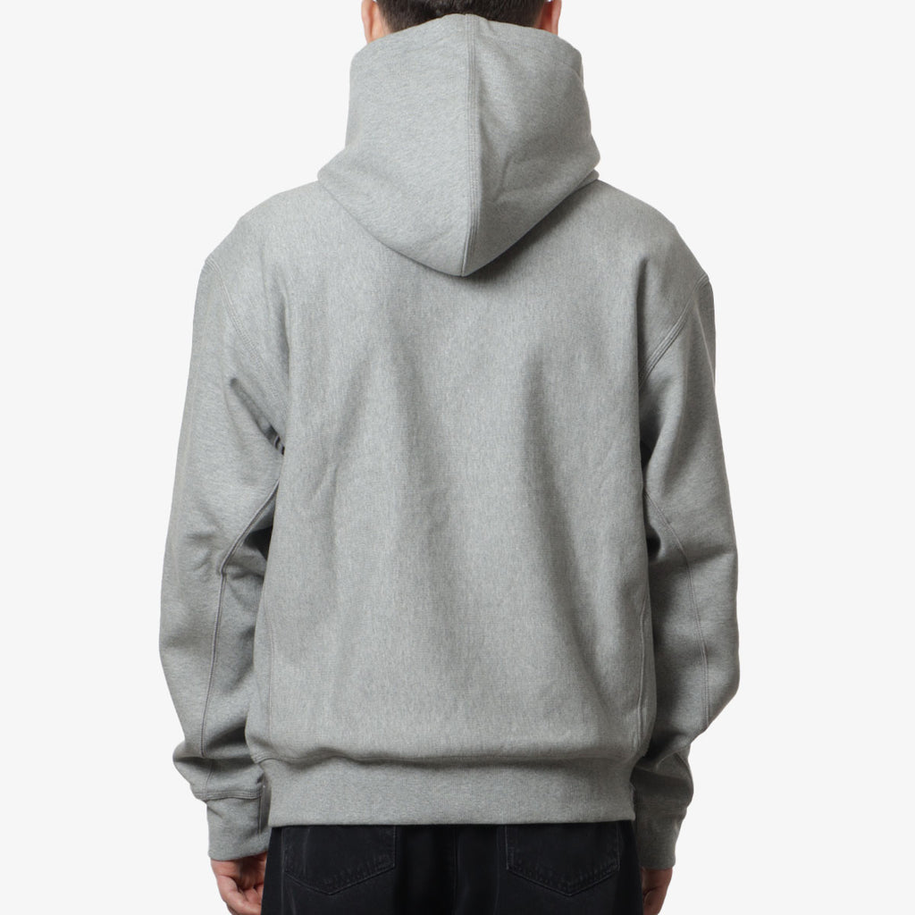 Carhartt WIP American Script Pullover Hoodie, Grey Heather, Detail Shot 4