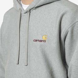 thumbnail Carhartt WIP American Script Pullover Hoodie, Grey Heather, Detail Shot 2