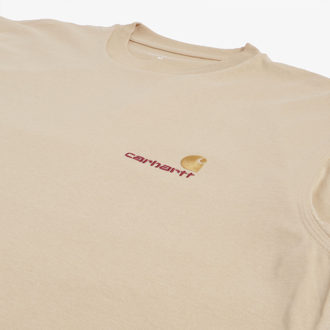 Carhartt WIP American Script T-Shirt, Rattan, Detail Shot 3