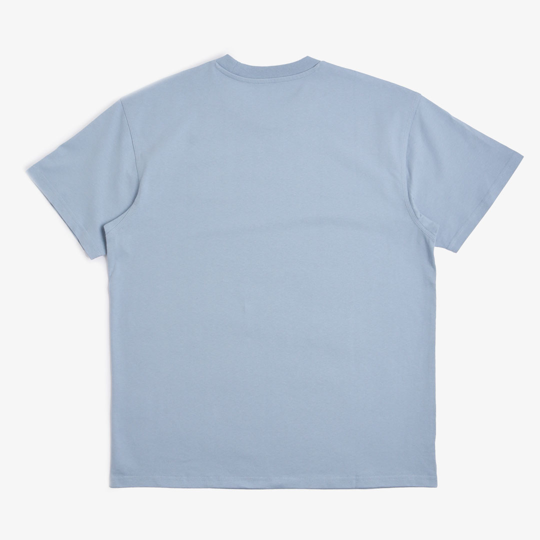 Carhartt WIP American Script T-Shirt, Frosted Blue, Detail Shot 3