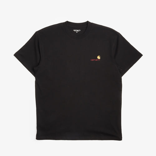 Carhartt WIP American Script T-Shirt in Black, front view