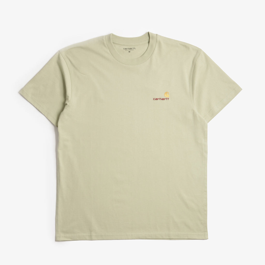 Carhartt WIP American Script T-Shirt, Pale Olive, Detail Shot 1