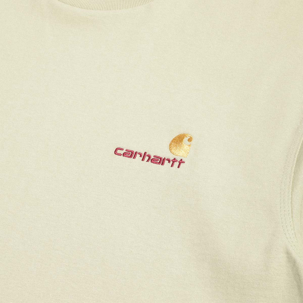 Carhartt WIP American Script T-Shirt, Pale Olive, Detail Shot 2