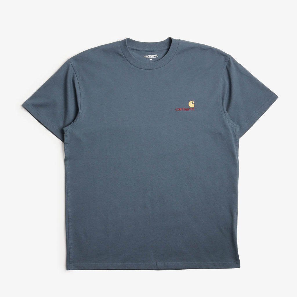 Carhartt WIP American Script T-Shirt, Office Blue, Detail Shot 1