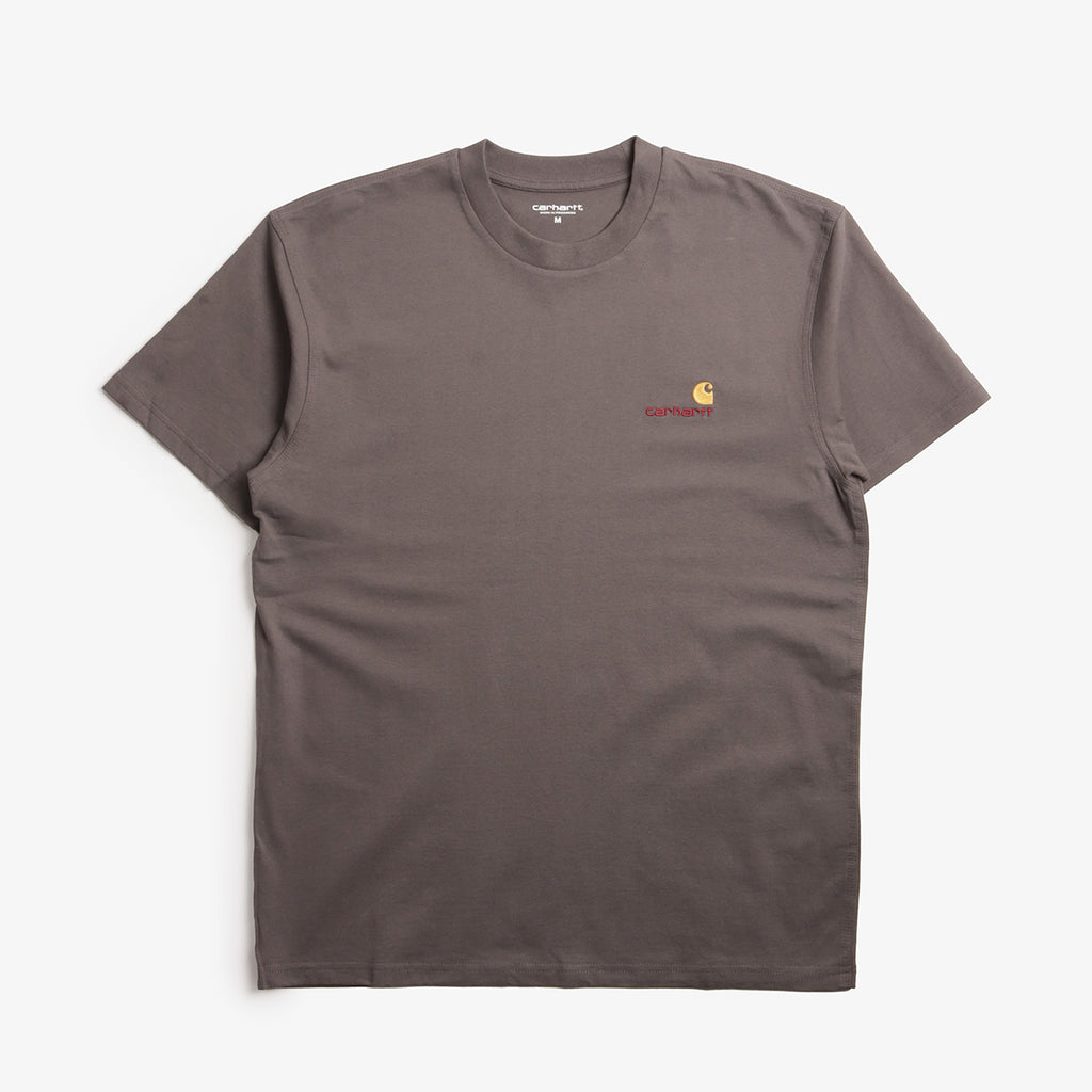 Carhartt WIP American Script T-Shirt, Porphyry, Detail Shot 1