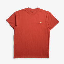 thumbnail Carhartt WIP American Script T-Shirt, Oxide Red, Detail Shot 1