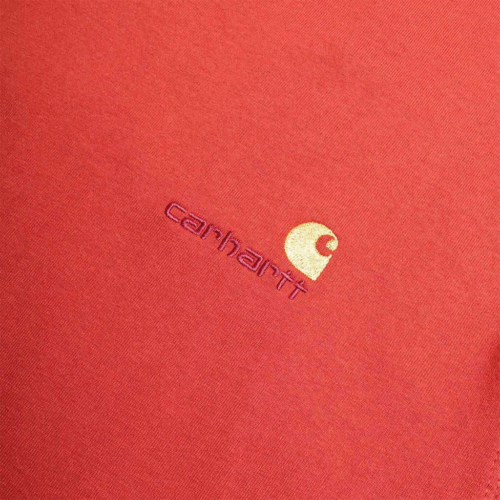 Carhartt WIP American Script T-Shirt, Oxide Red, Detail Shot 3