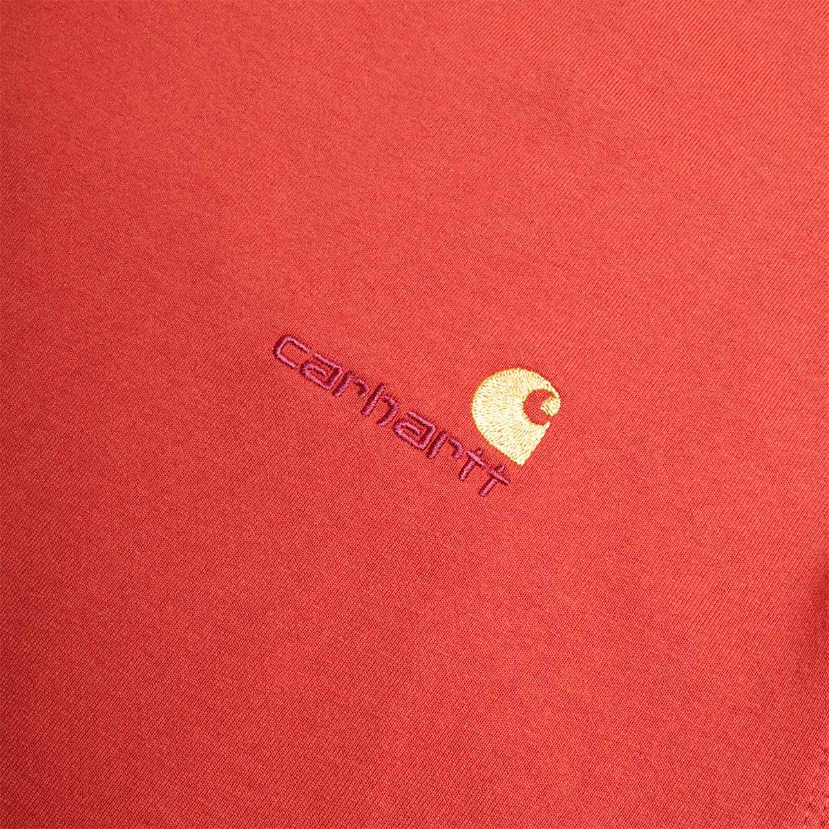 main Carhartt WIP American Script T-Shirt, Oxide Red, Detail Shot 3
