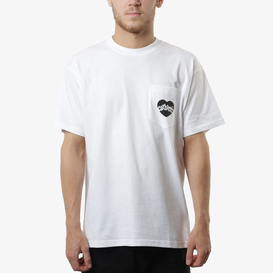 Carhartt WIP Amour Pocket T-Shirt, White/Black, Detail Shot 1