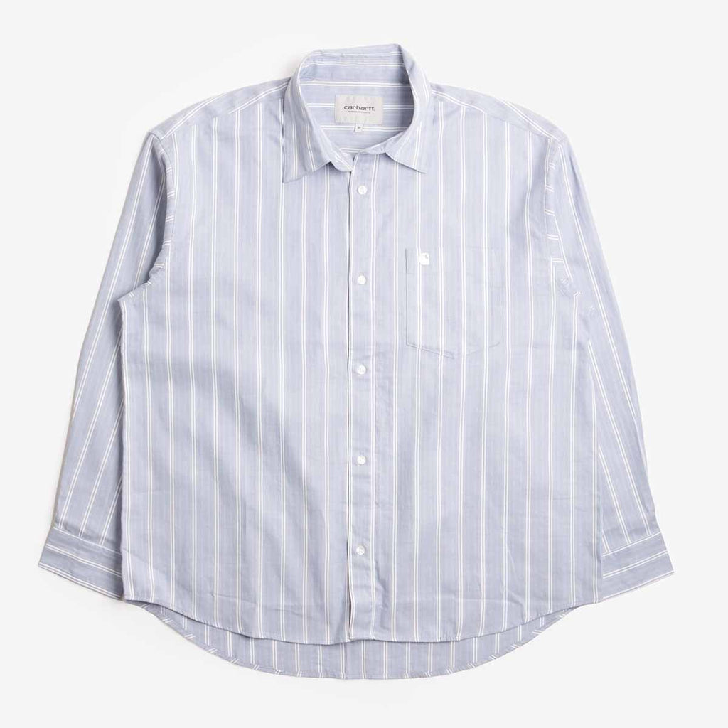 Carhartt WIP Beale Shirt, Beale Stripe Gentle Blue White, Detail Shot 1