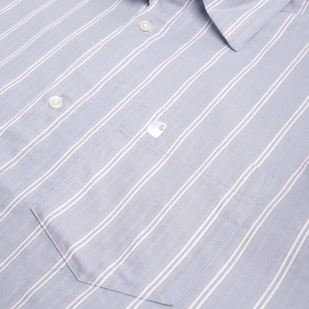 Carhartt WIP Beale Shirt, Beale Stripe Gentle Blue White, Detail Shot 2