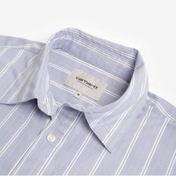 thumbnail Carhartt WIP Beale Shirt, Beale Stripe Gentle Blue White, Detail Shot 3