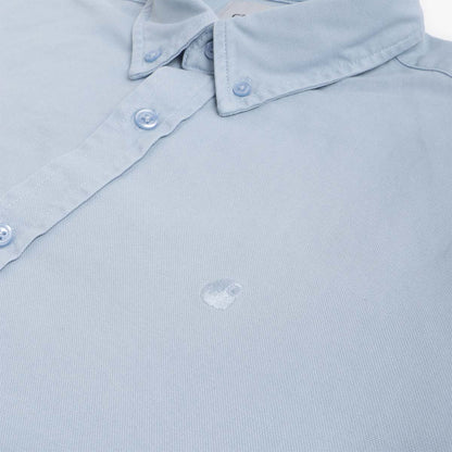 Carhartt WIP Bolton Long Sleeve Shirt, Frosted Blue (Garment Dyed), Detail Shot 3