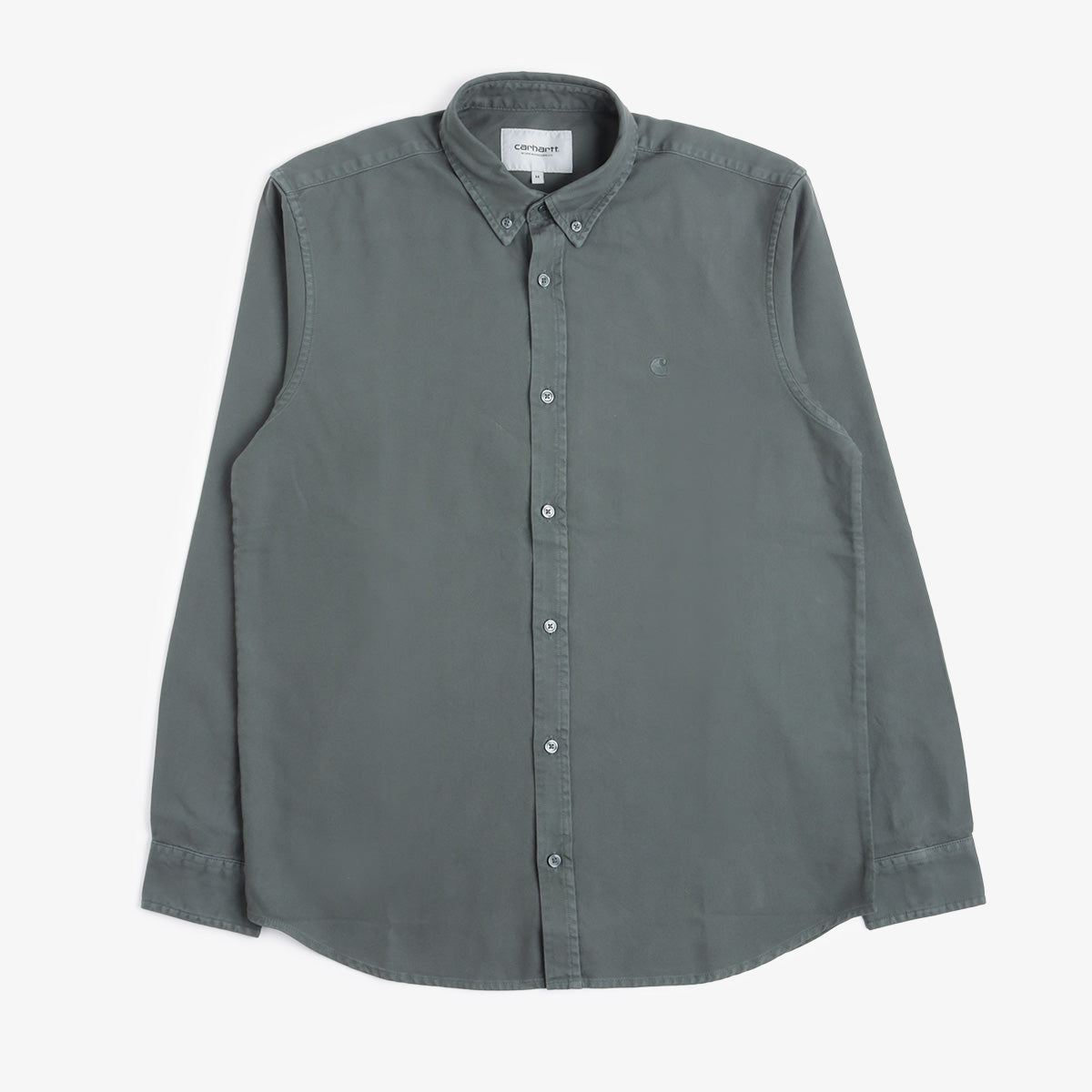 Carhartt WIP Bolton Long Sleeve Shirt, Jura (Garment Dyed), Detail Shot 1