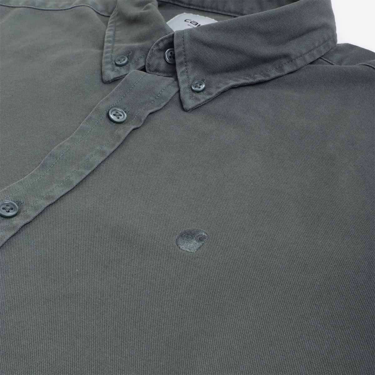 Carhartt WIP Bolton Long Sleeve Shirt, Jura (Garment Dyed), Detail Shot 3