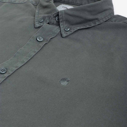 Carhartt WIP Bolton Long Sleeve Shirt, Jura (Garment Dyed), Detail Shot 3
