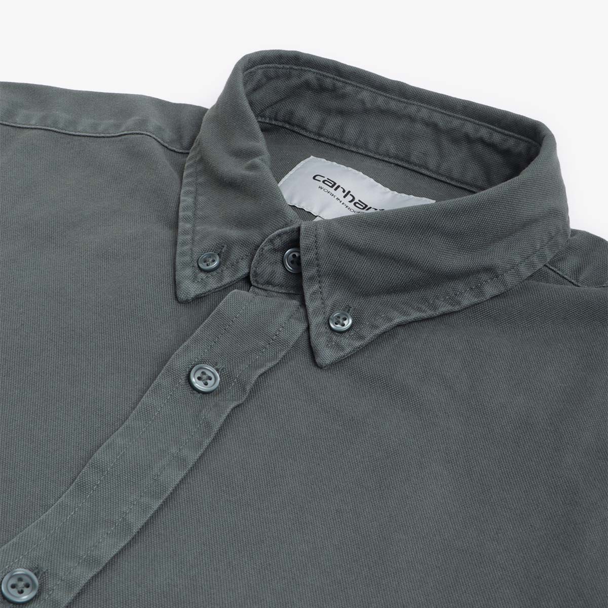 Carhartt WIP Bolton Long Sleeve Shirt, Jura (Garment Dyed), Detail Shot 2