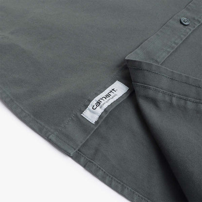 Carhartt WIP Bolton Long Sleeve Shirt, Jura (Garment Dyed), Detail Shot 4