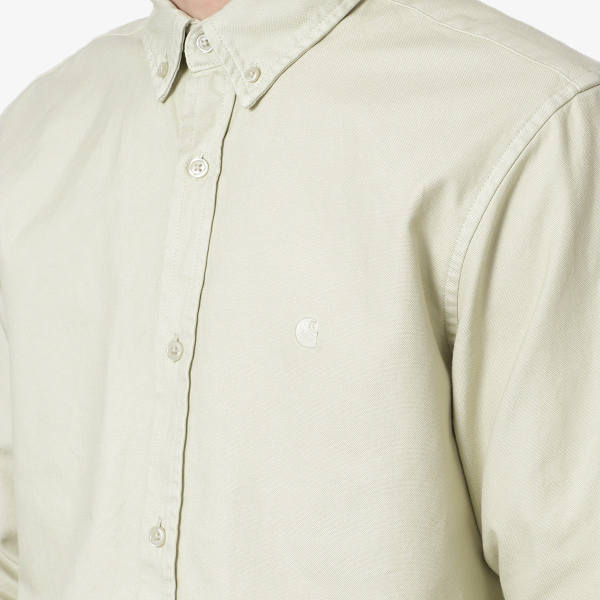 Carhartt WIP Bolton Long Sleeve Shirt, Beryl (Garment Dyed), Detail Shot 2