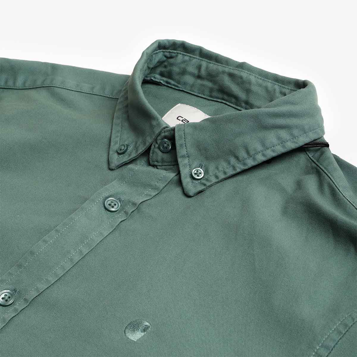 Carhartt WIP Bolton Shirt, Silver Pine, Detail Shot 2
