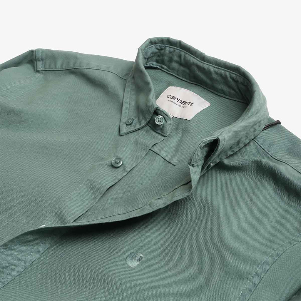 Carhartt WIP Bolton Shirt, Silver Pine, Detail Shot 4