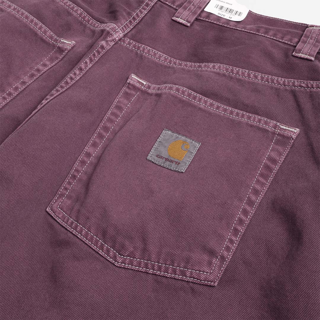 Carhartt WIP Brandon Shorts, Cozy Purple (Stone Dyed), Detail Shot 4