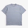 Carhartt WIP Brodine T-Shirt, Brodine Stripe Sorrent (Indigo Overdyed), Detail Shot 1