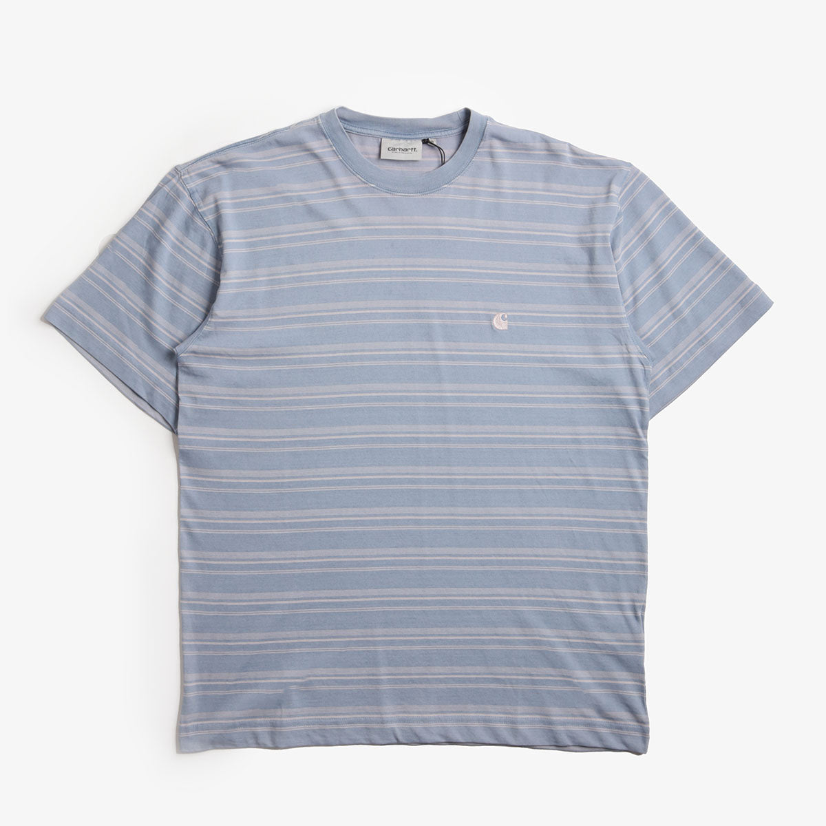 Carhartt WIP Brodine T-Shirt, Brodine Stripe Sorrent (Indigo Overdyed), Detail Shot 1