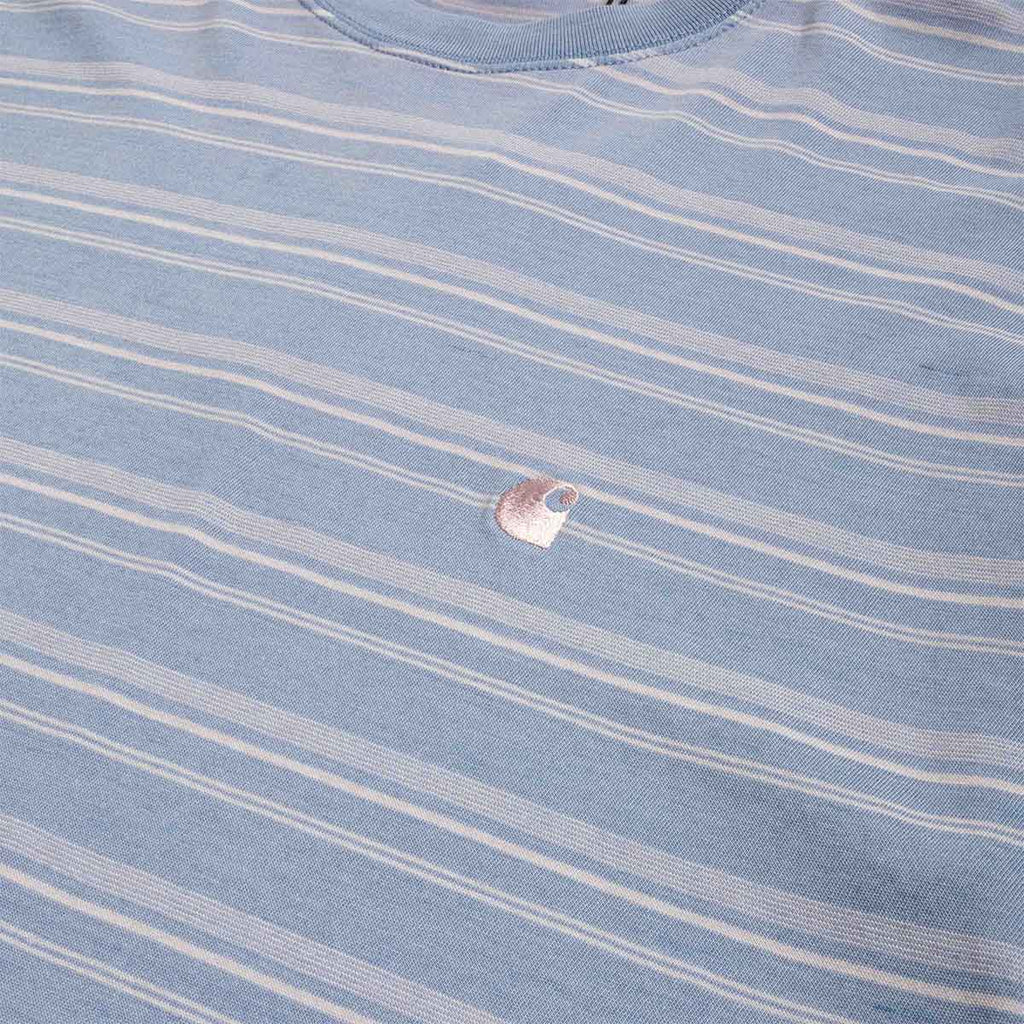 Carhartt WIP Brodine T-Shirt, Brodine Stripe Sorrent (Indigo Overdyed), Detail Shot 2