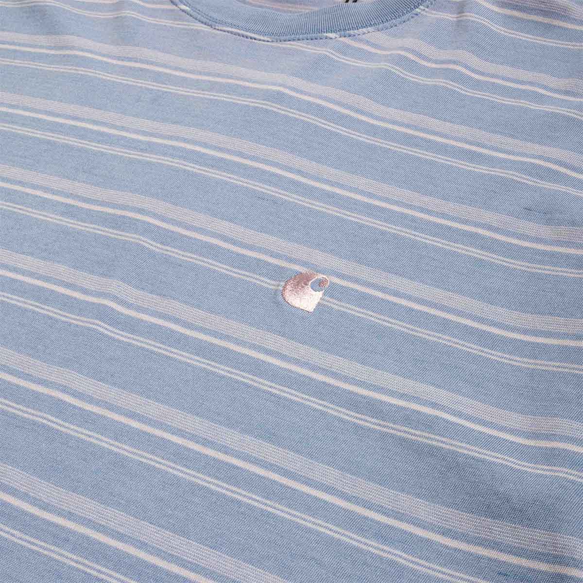 Carhartt WIP Brodine T-Shirt, Brodine Stripe Sorrent (Indigo Overdyed), Detail Shot 2
