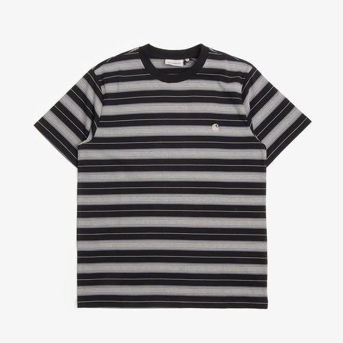 Carhartt WIP Bronson T-Shirt in Black stripe, front view