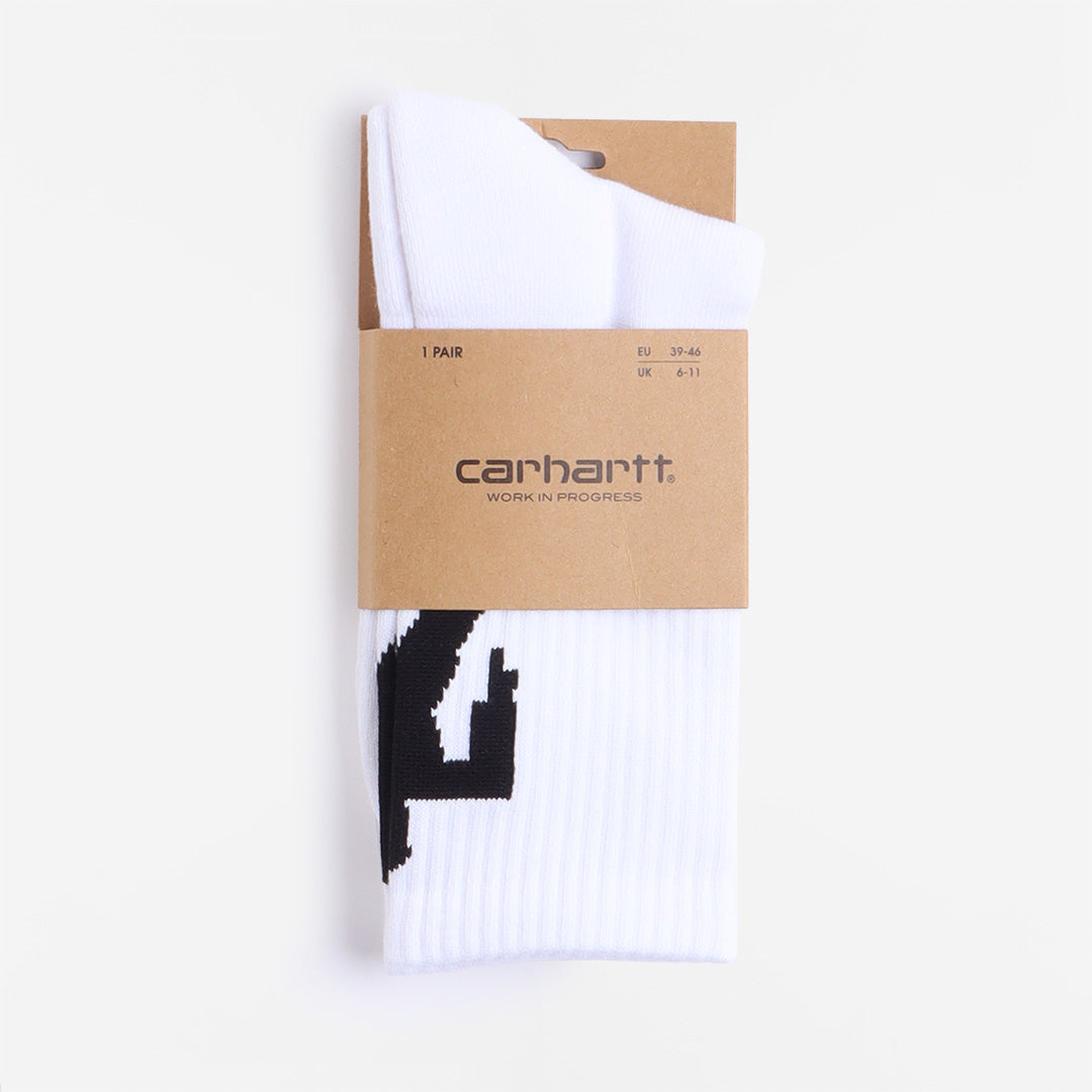 Carhartt WIP Built Socks, White Black, Detail Shot 2