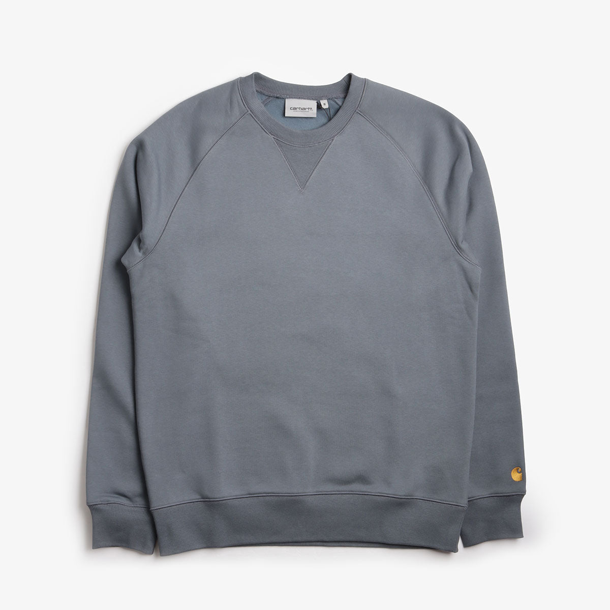 Carhartt WIP Chase Crewneck Sweatshirt, Cozy Blue Gold, Detail Shot 1